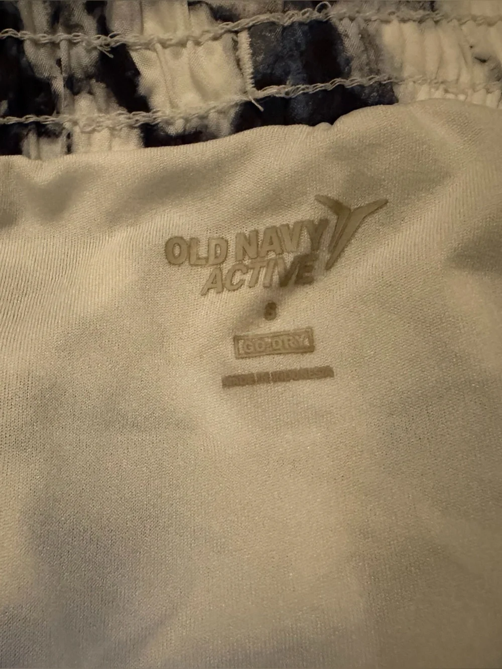 Old Navy White and Dark Navy Marble-Print Athletic Shorts